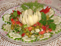 Быстрый овощной салат «Весёленький горошек»