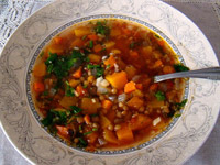 Суп из чечевицы с тыквой