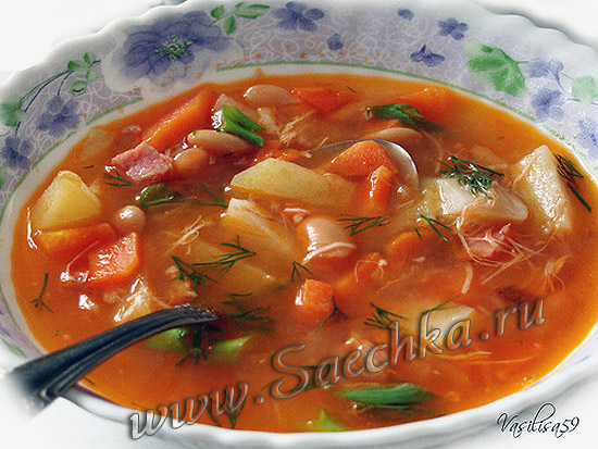 Суп фасолевый томатный в скороварке