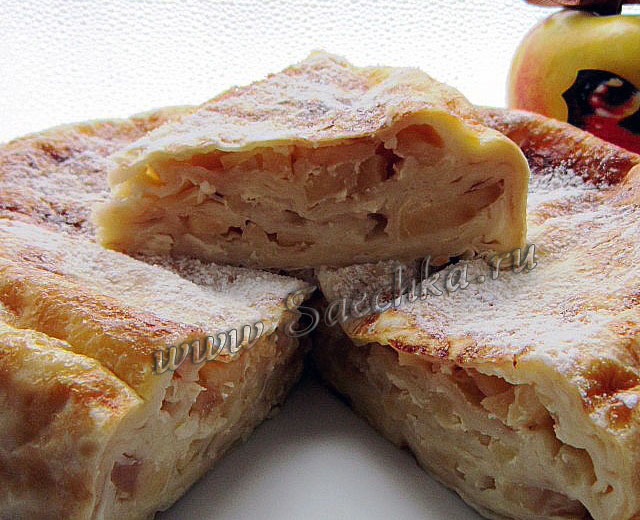 Пирог из лаваша с яблоками