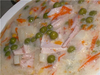 Сырный суп с горошком и кукурузой