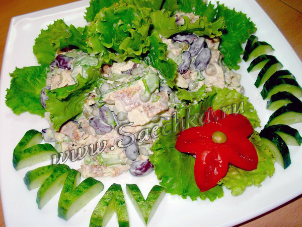 Салат с яичными блинчиками «Марьяна»