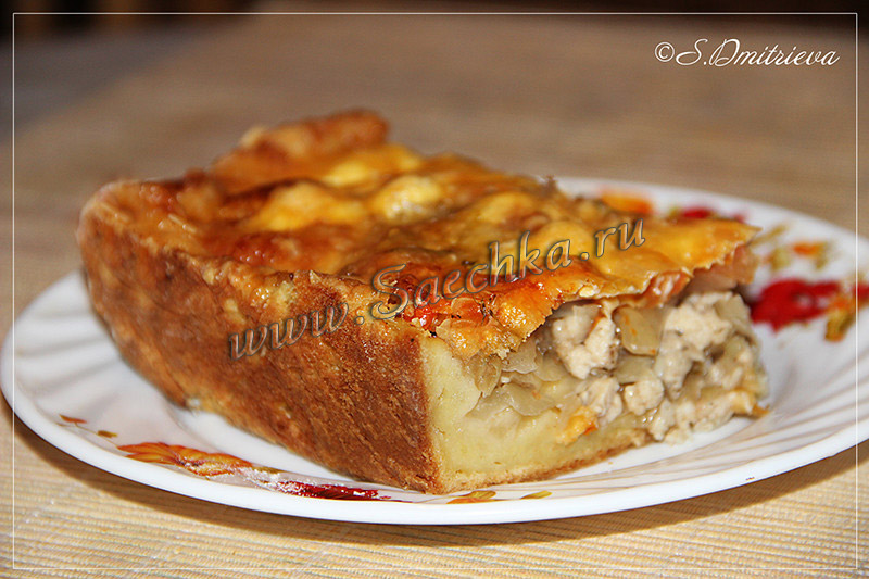 Мясной пирог с картофельным тестом