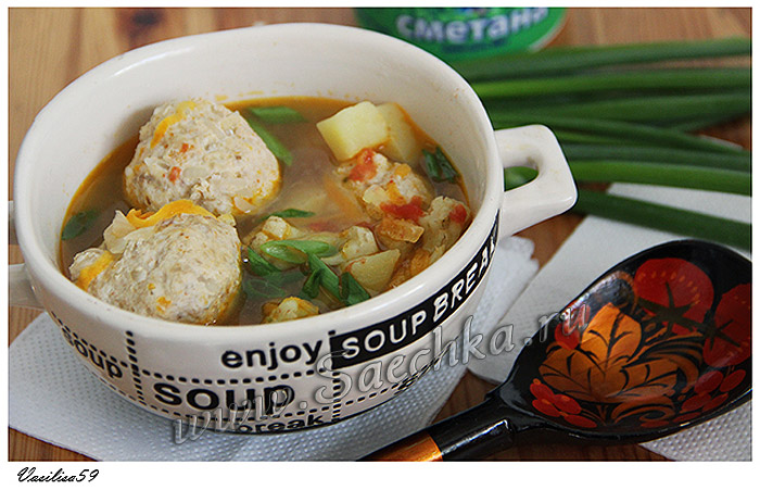 Овощной суп с «ёжиками»