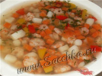 Креветочный суп с овощами