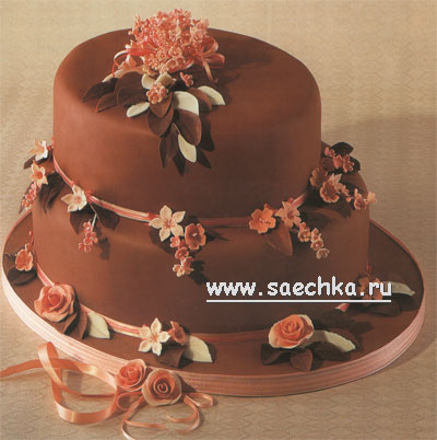 Свадебный торт "Шоколадные листики"